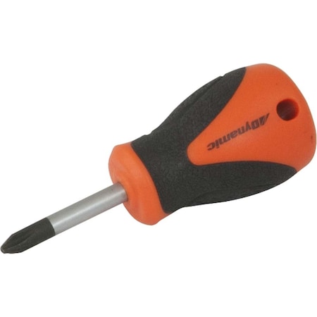 Dynamic Tools No 2 Phillips Stubby Screwdriver, Comfort Grip Handle D062105